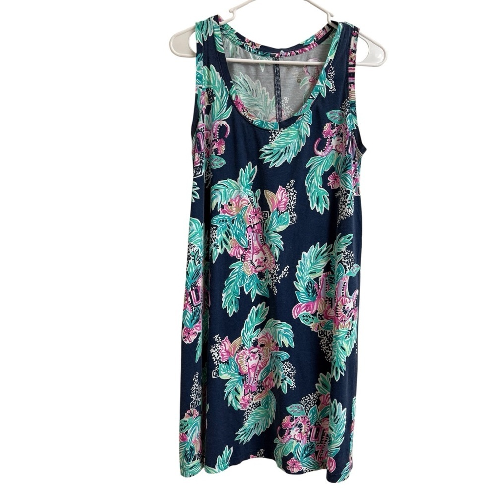Lilly Pulitzer Raylee Dress in Inky Navy Peanut Gallery Women Size M Art Preppy